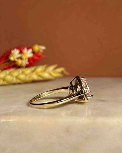 Bague vintage Morganite 2 carats et Diamants &quot;Elia&quot;