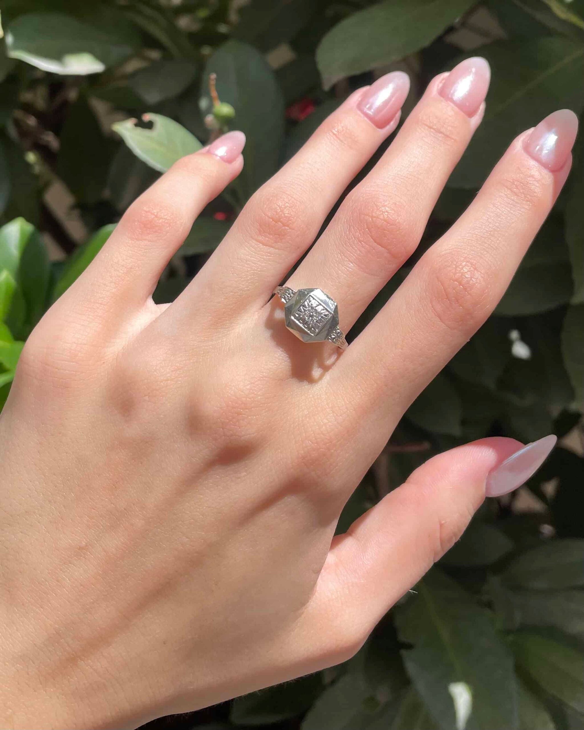 Anillo Art Déco vintage de diamantes "Ludivine"