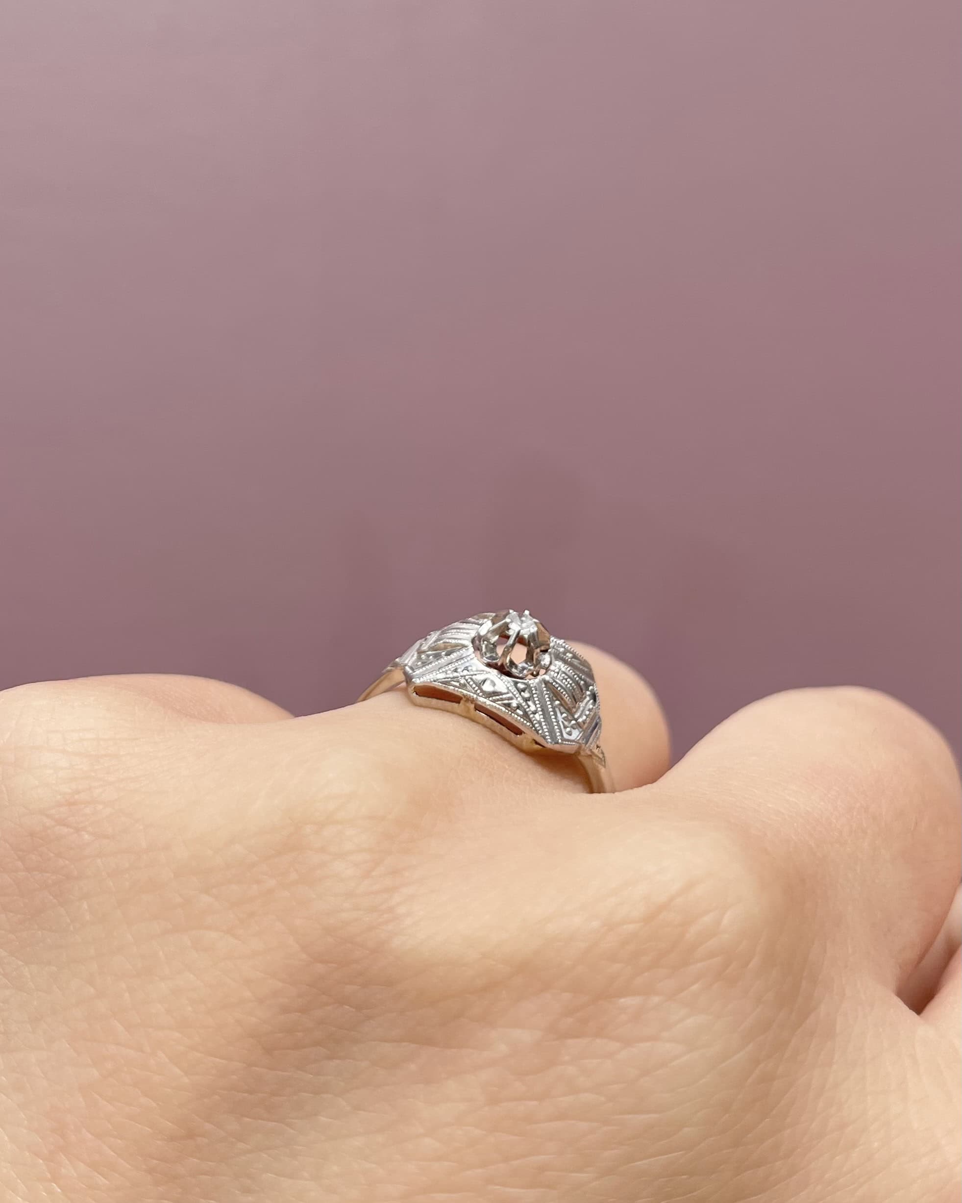 Bague Vintage Art-Déco Diamant "Claudine"