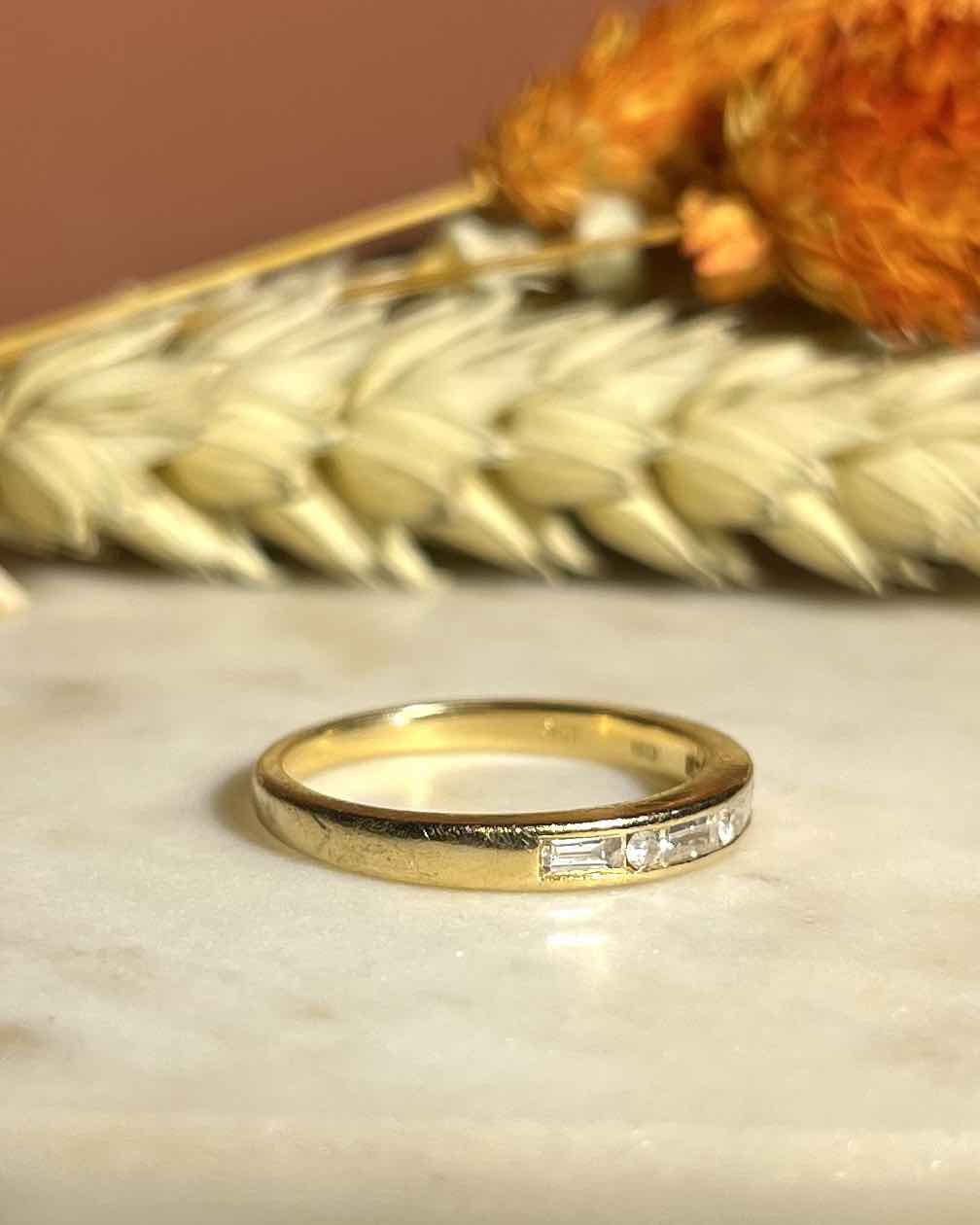 Demi Alliance Diamants baguettes et ronds &quot;Léna&quot;