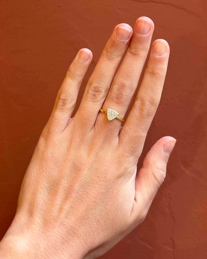 Bague Vintage Or 18 carats &amp; 21 Diamants &quot;Emna&quot;