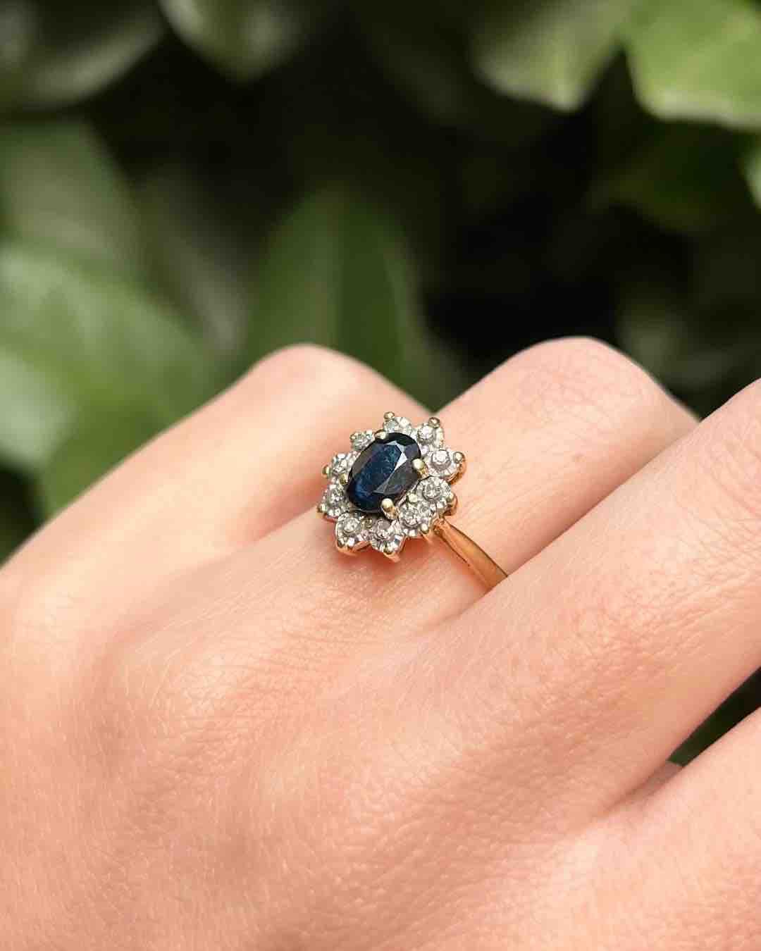 "Danny" 1 Carat Sapphire &amp;amp; Diamond Daisy Ring 