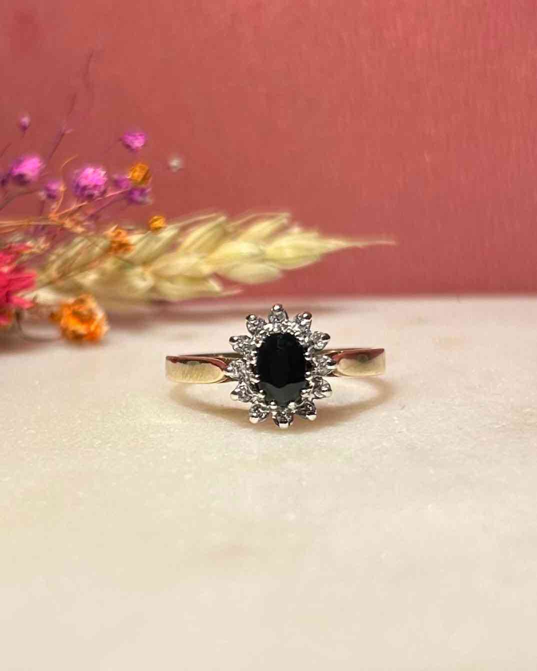 Bague Marguerite Saphir &amp; Diamants &quot;Justine&quot;