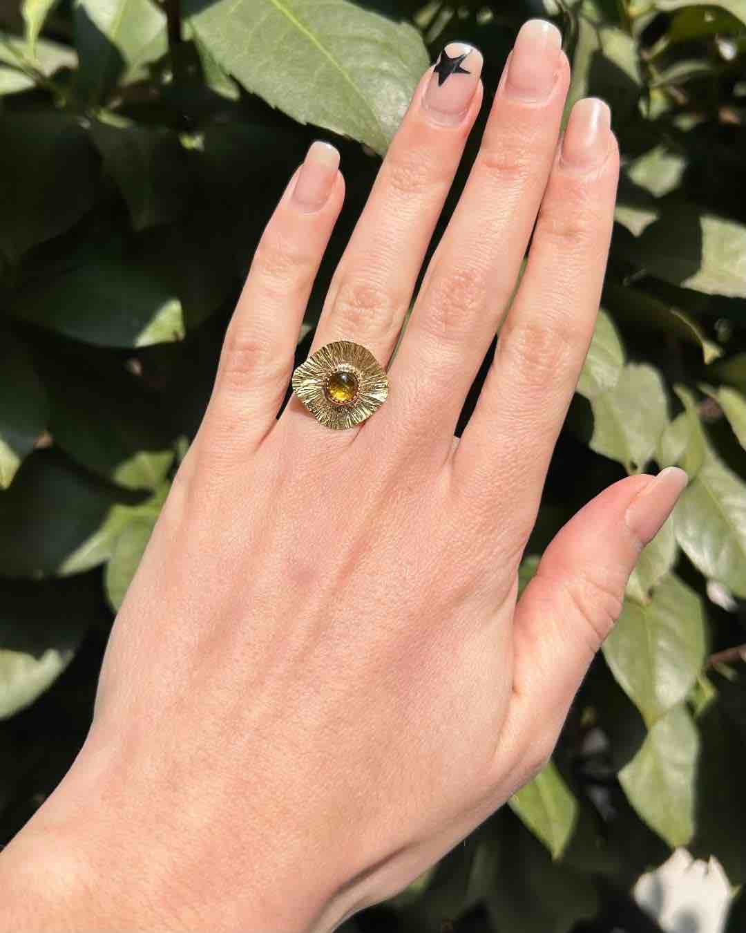 Vintage Sun Tourmaline Ring 1.40 carat "Helios"