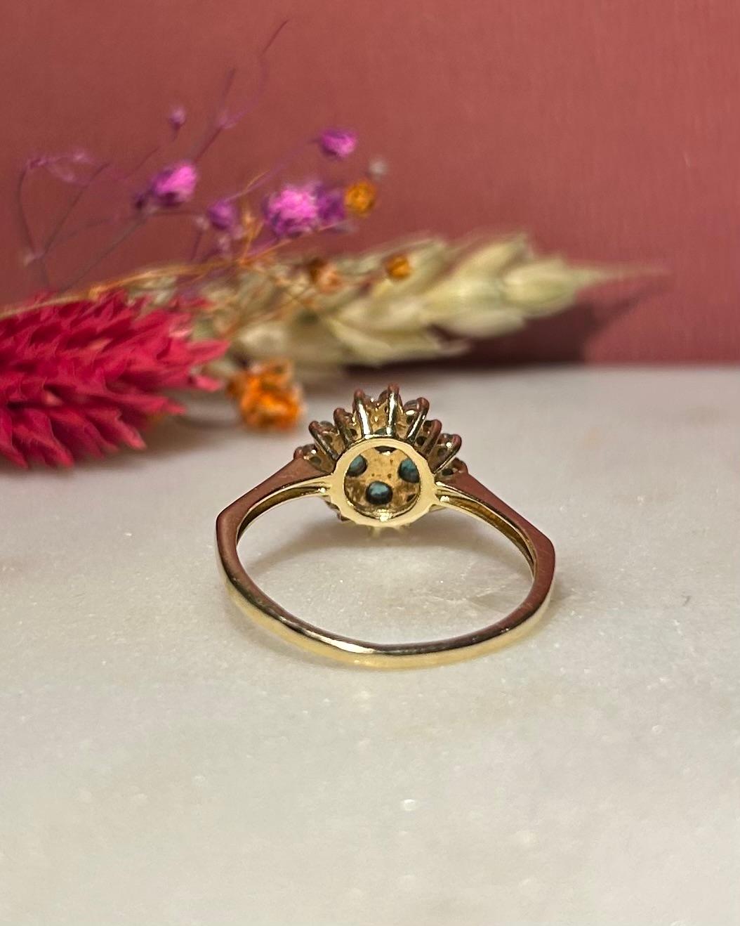 Bague Fleur Émeraudes &amp; Diamants &quot;Maylee&quot;
