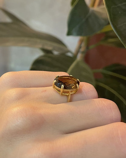 Smoky Quartz Cocktail Ring 6.50 Carats “Evelina”