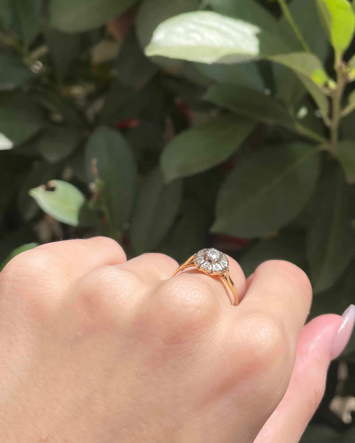 Bague Marguerite Art-Déco 9 Diamants &quot;Aurélia&quot;