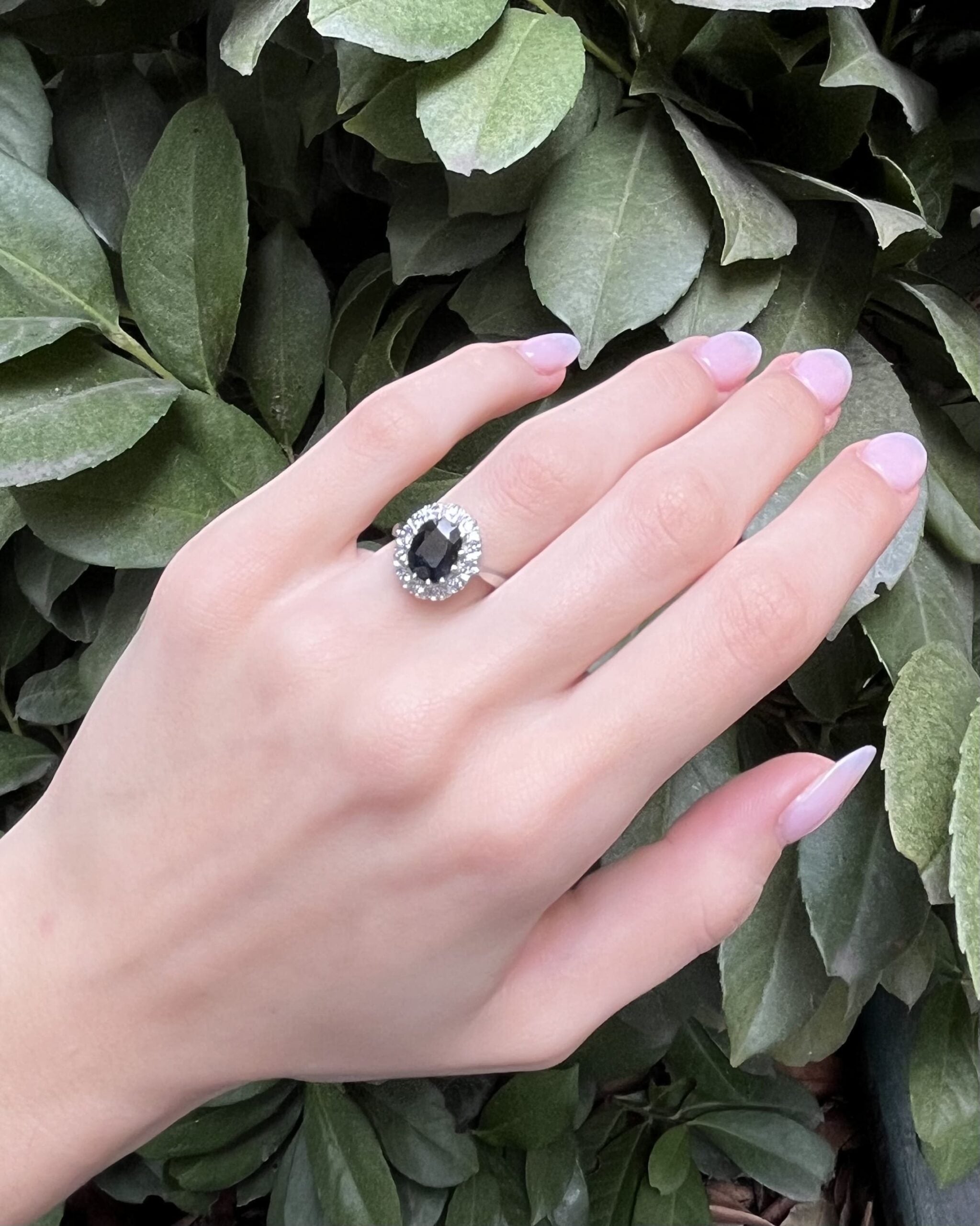 Bague Marguerite Saphir 2 carats &amp; Diamants "Dyna"