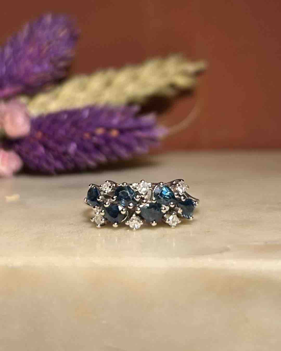 Bague Rivière Saphirs &amp; Diamants &quot;Bronwyn&quot;