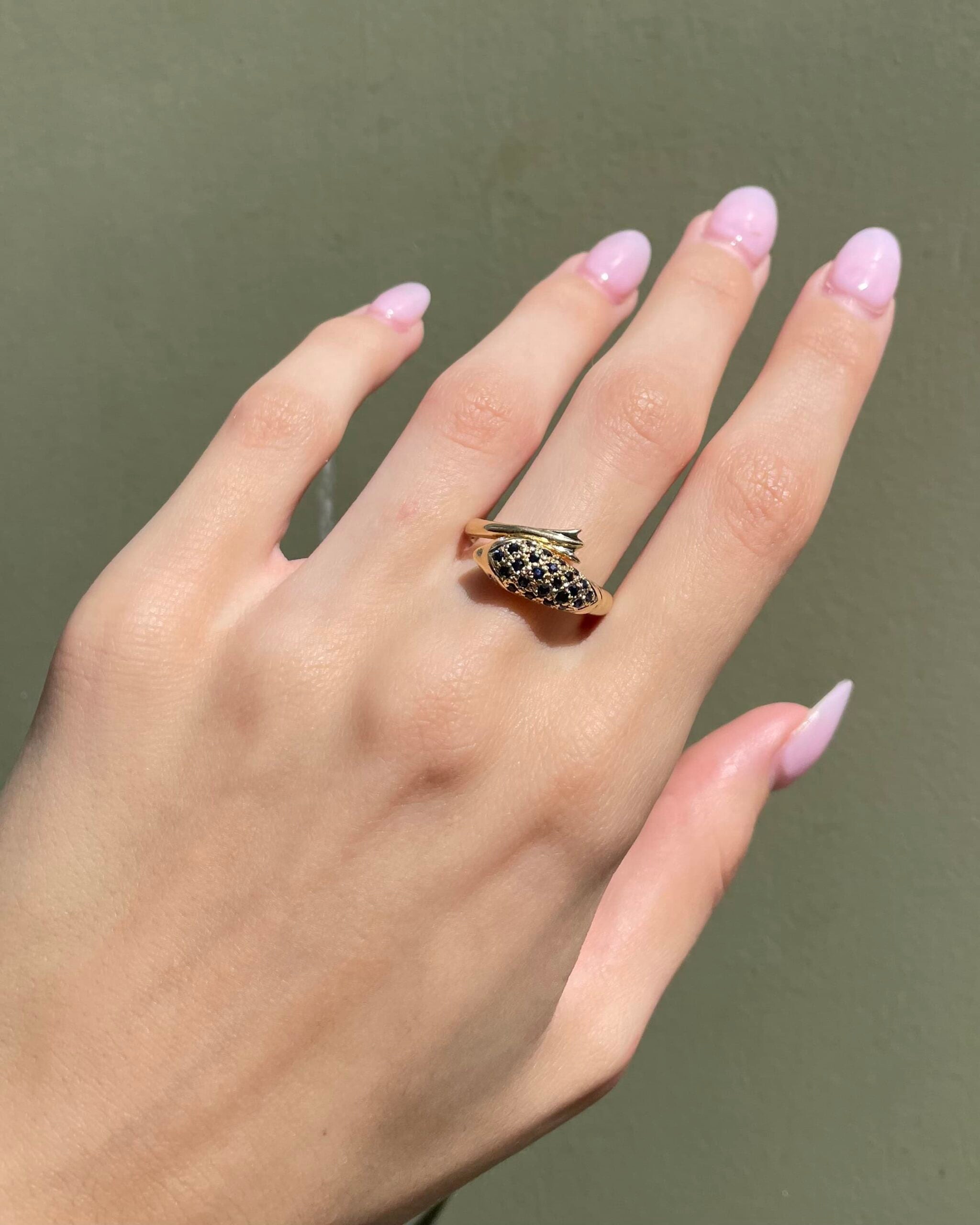 Anillo de delfín "Émmaé" con 24 zafiros y diamantes