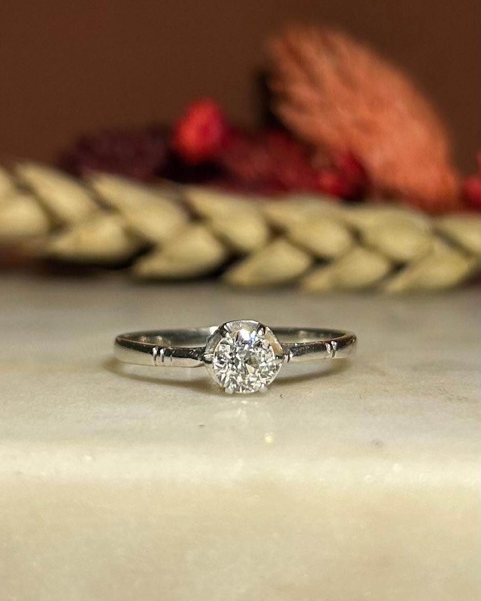 Bague Art-Déco Solitaire Diamant 0.40 carat "Mila"