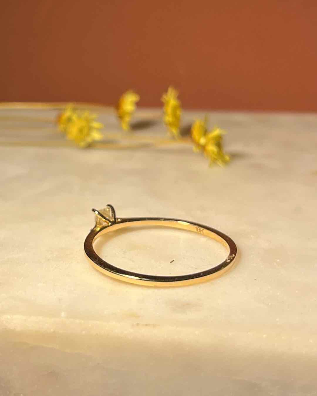 Bague solitaire diamant Vintage &quot;Elodie&quot;