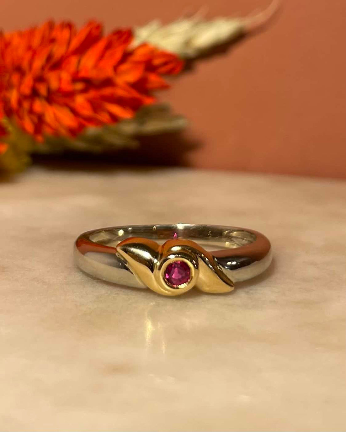 Bague Jonc Rubis deux ors &quot;Sophie&quot;