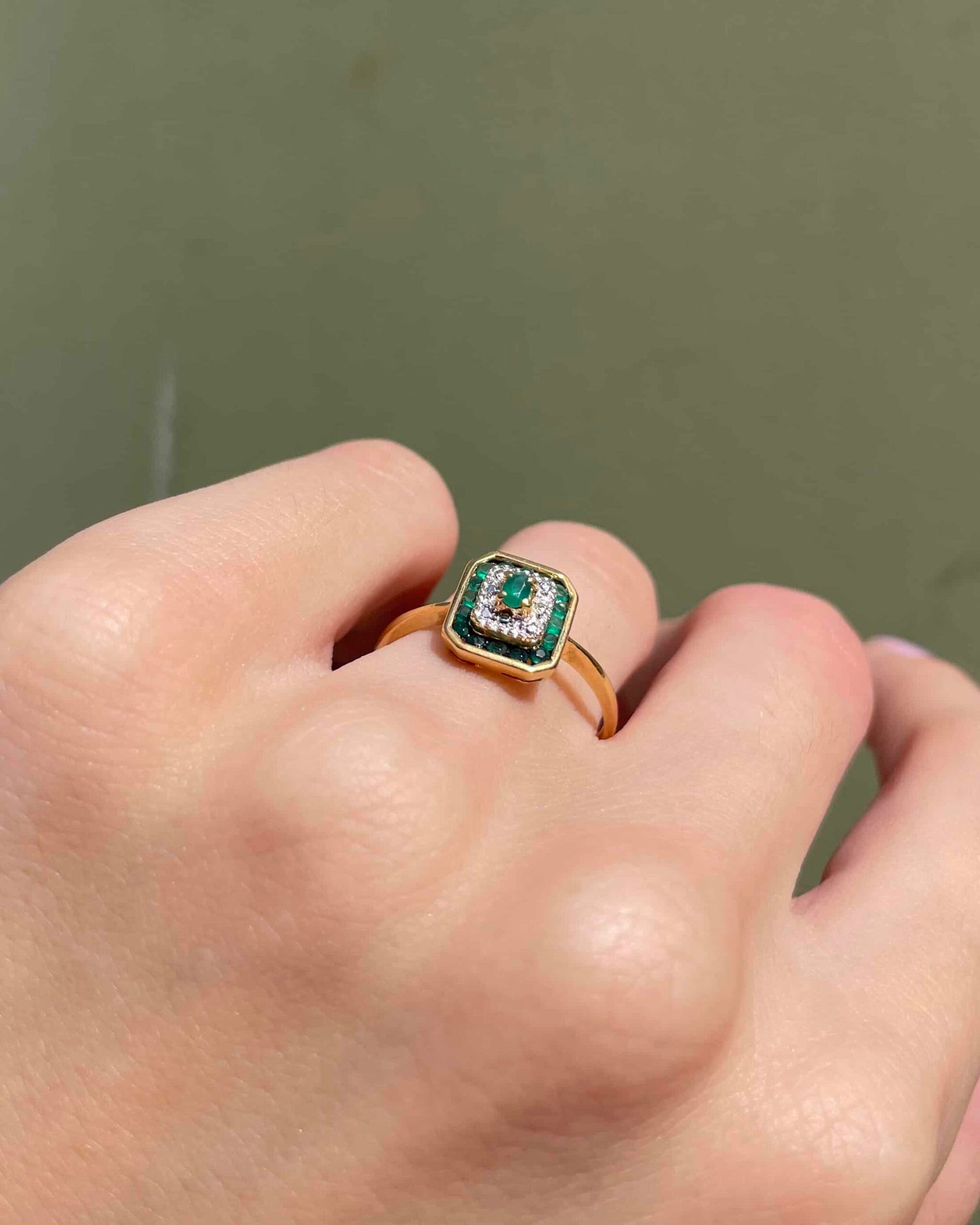 Bague Style Art-Déco Émeraudes &quot;Louison&quot;