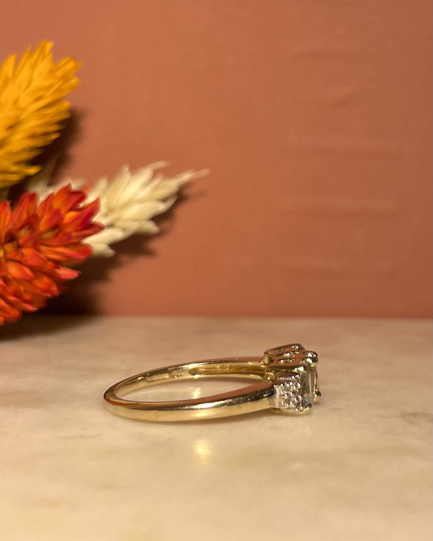 Bague Trilogie Aigues-marines &amp; Diamants "Saylor"
