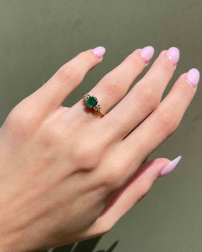Bague Trilogie Emeraude &amp; Diamants &quot;Luciana&quot;