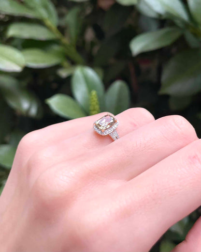 Bague Style Art-Déco Turkizite 1.90 carat &amp; 46 Diamants &quot;Reign&quot;