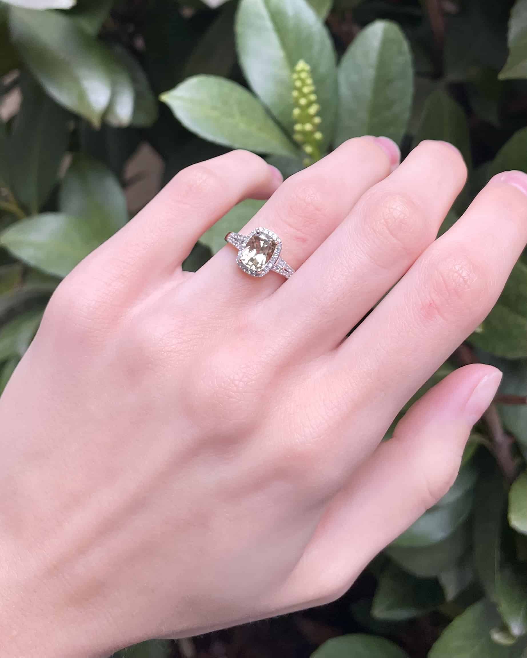 Bague Style Art-Déco Turkizite 1.90 carat &amp; 46 Diamants "Reign"