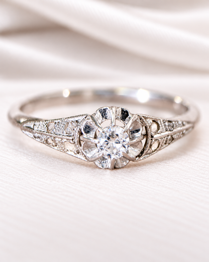 Bague Art-Déco Diamants Or &amp; Platine "Aimée"