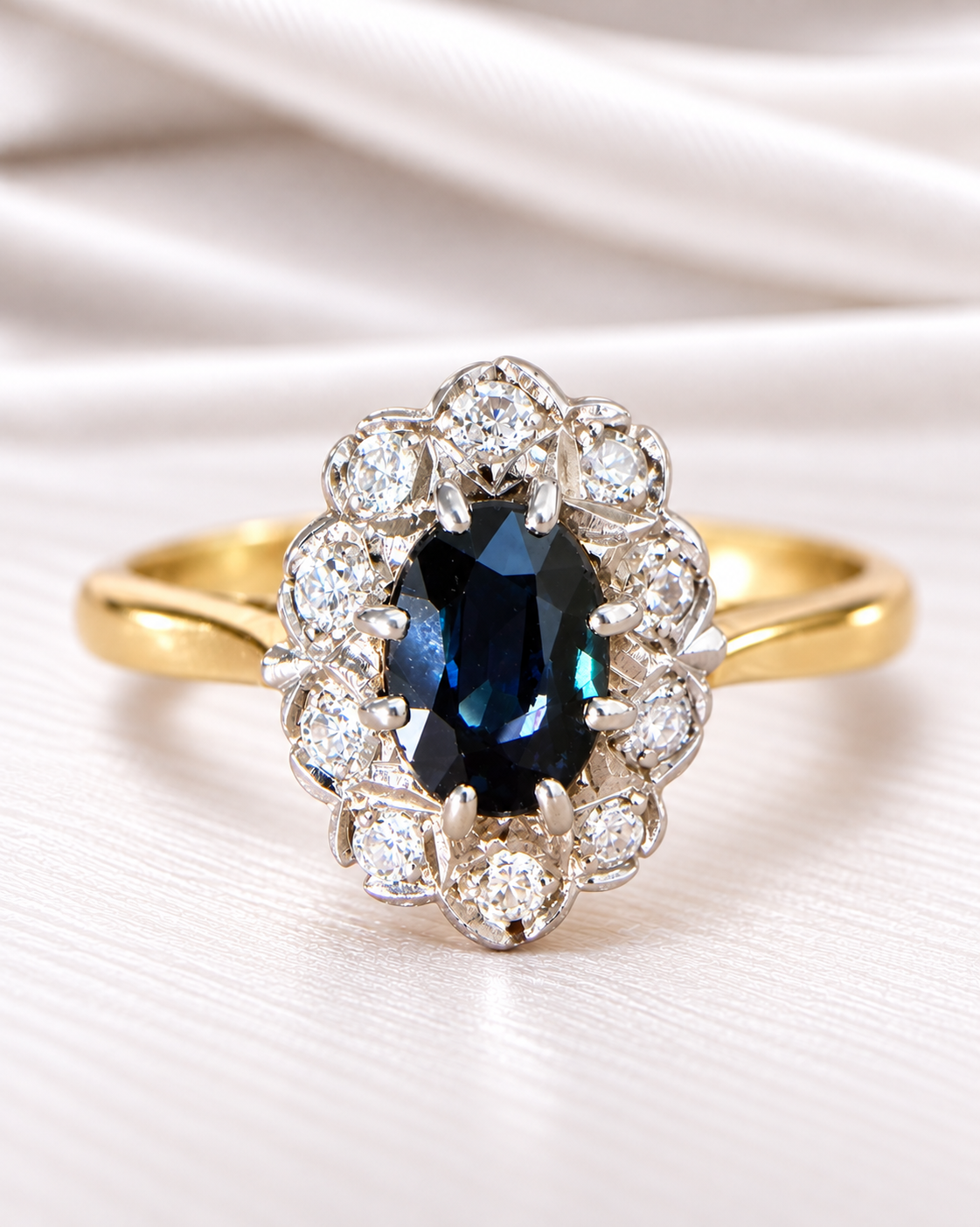 Bague Marguerite Saphir &amp; Diamants "Eugenie"