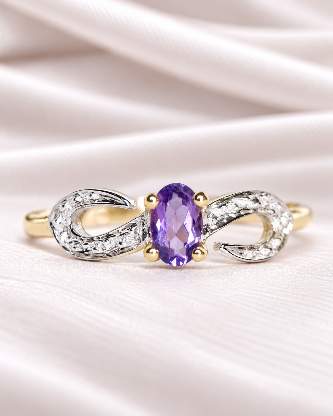 “Sabrina” Amethyst Solitaire Ring