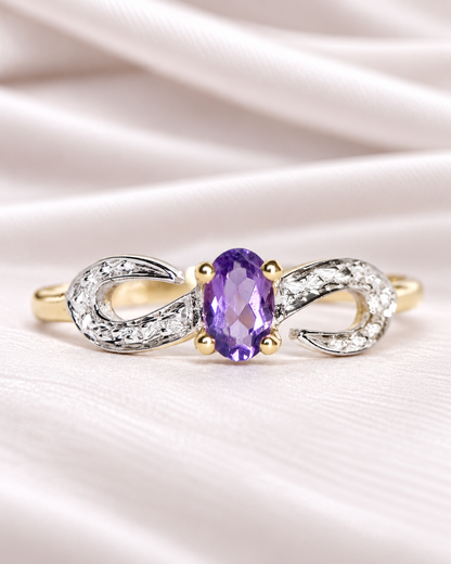 “Sabrina” Amethyst Solitaire Ring