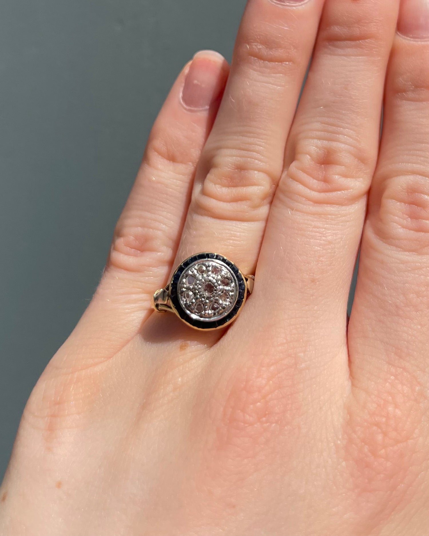 Bague Art-Déco Saphirs 0.75 carat &amp; Diamants &quot;Flavie&quot;
