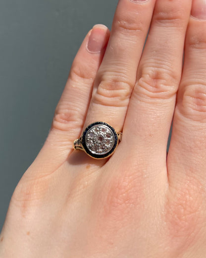 Bague Art-Déco Saphirs 0.75 carat &amp; Diamants &quot;Flavie&quot;