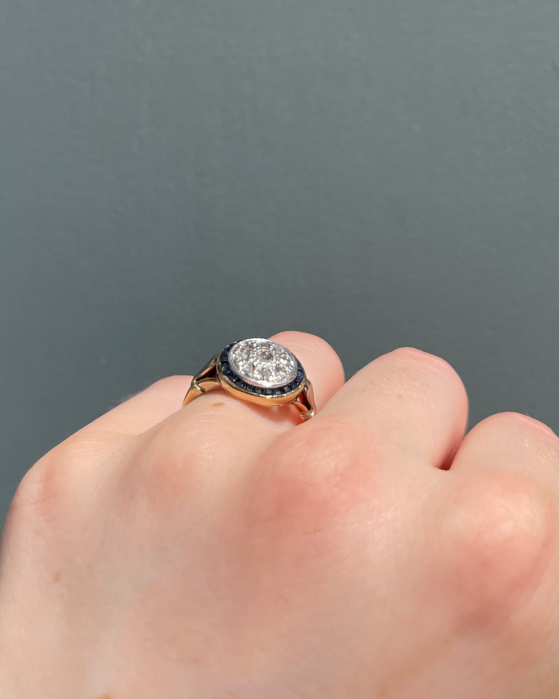 Bague Art-Déco Saphirs 0.75 carat &amp; Diamants &quot;Flavie&quot;