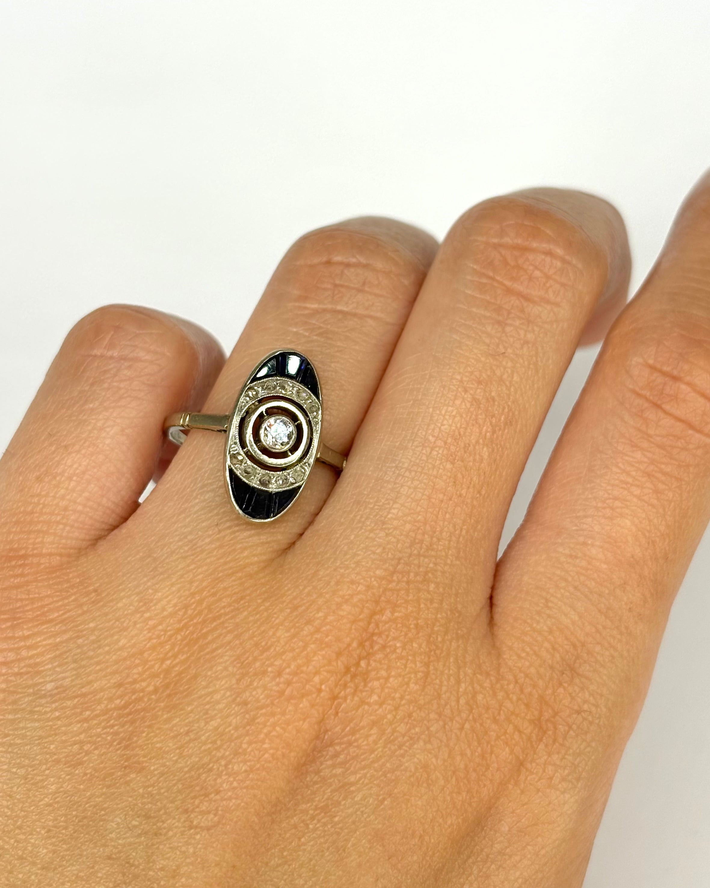 Bague Art Déco Saphirs &amp; Diamants "Catherine" - Elliade Paris