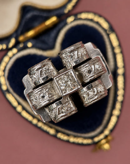 Bague Tank Diamants 0.32 carat &amp; Or 6.7g "Inaya"