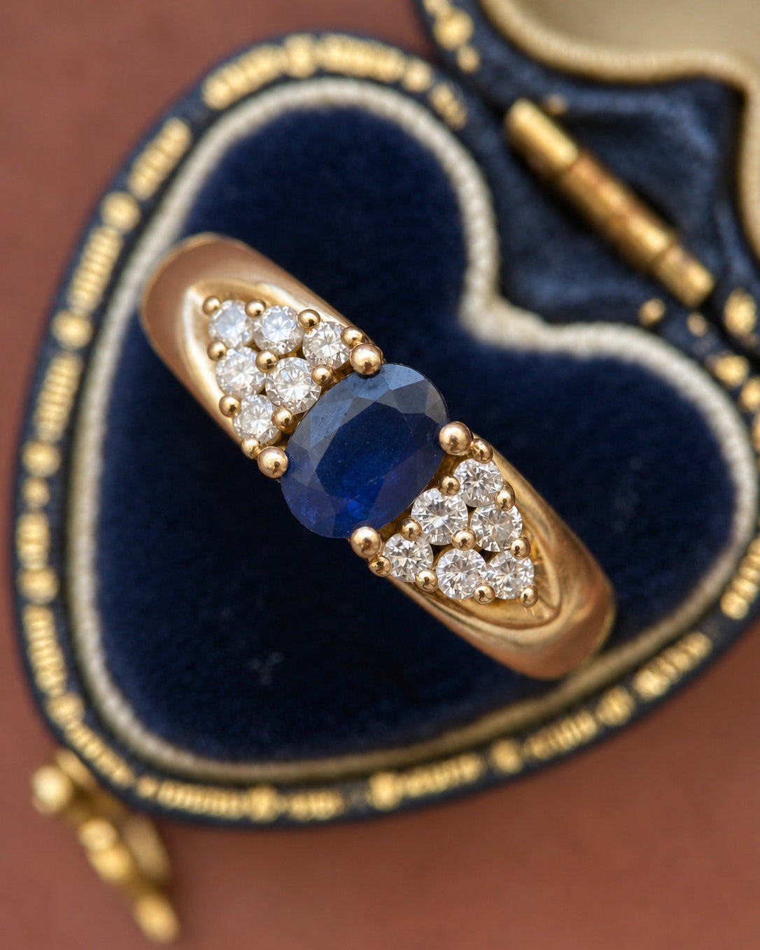 Bague Trilogie Jonc Saphir 1 carat &amp; Diamants 0.48 carat "Ornella"
