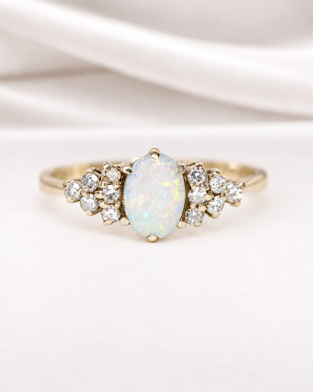 Bague Trilogie Opale &amp; Diamants "Léonie"