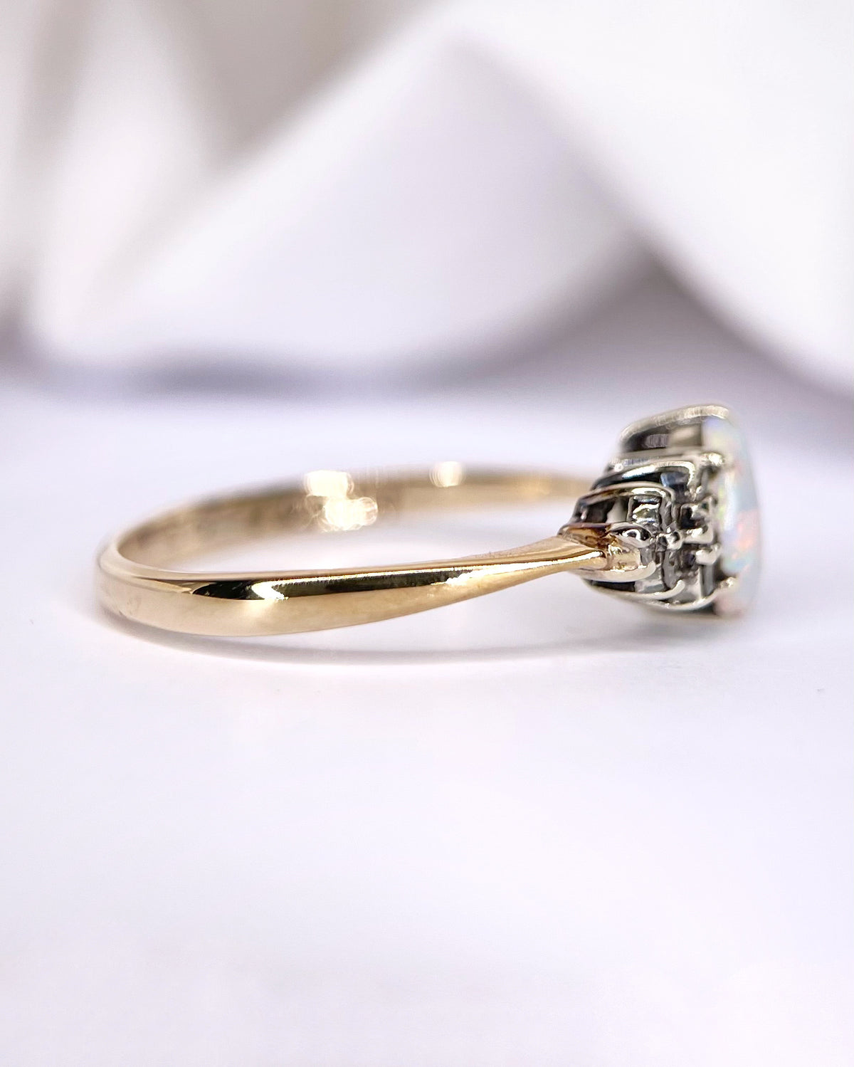 Anillo trilogía de ópalo y diamantes «Léonie»