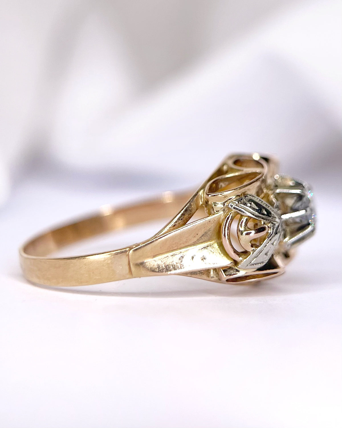 Anillo art déco de diamantes «Paulette»