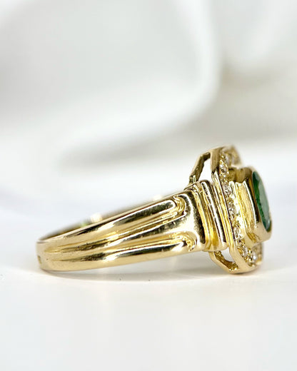 Bague Art-Déco Émeraude &amp; Diamants "Eden"