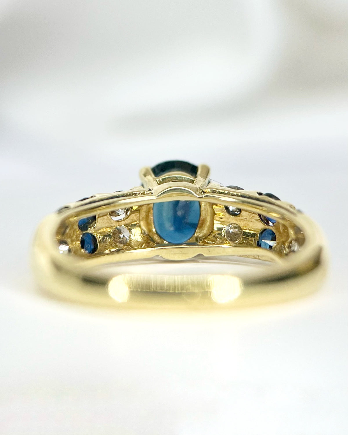 Bague Jonc Saphirs 1.43 carat &amp; Diamants 0.38 carat 4.47g "Coraline"