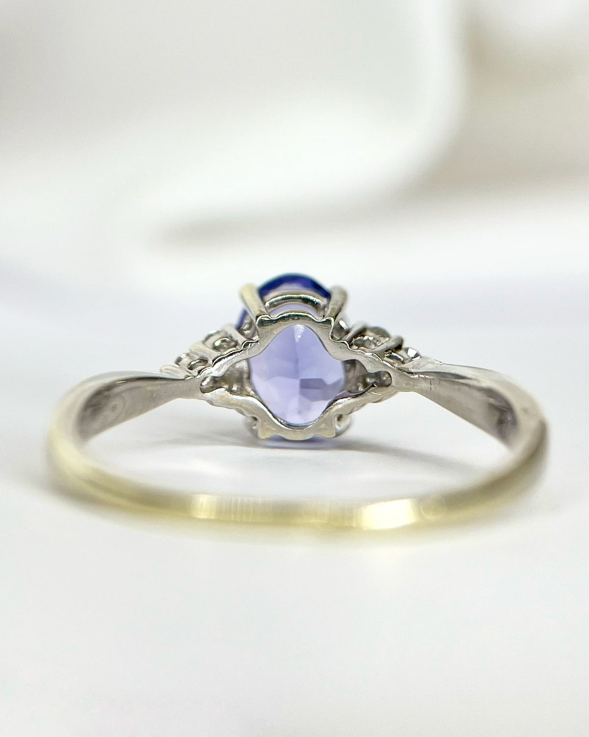 1-carat Tanzanite &amp; Diamond Trilogy Ring "Olympe"