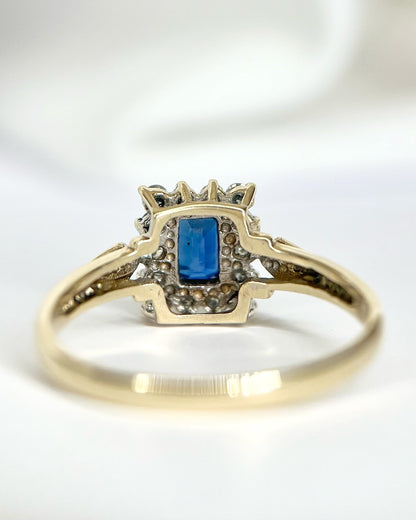 Bague Marguerite Saphir 0.91 carat &amp; Diamants 0.28 carat "Maria"