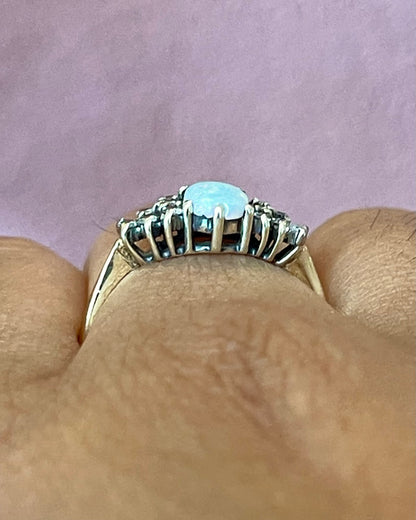 Anillo trilogía de ópalo y diamantes «Léonie»