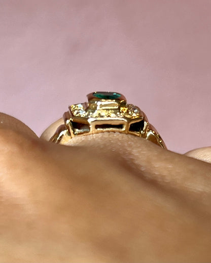 Bague Art-Déco Émeraude &amp; Diamants "Eden"