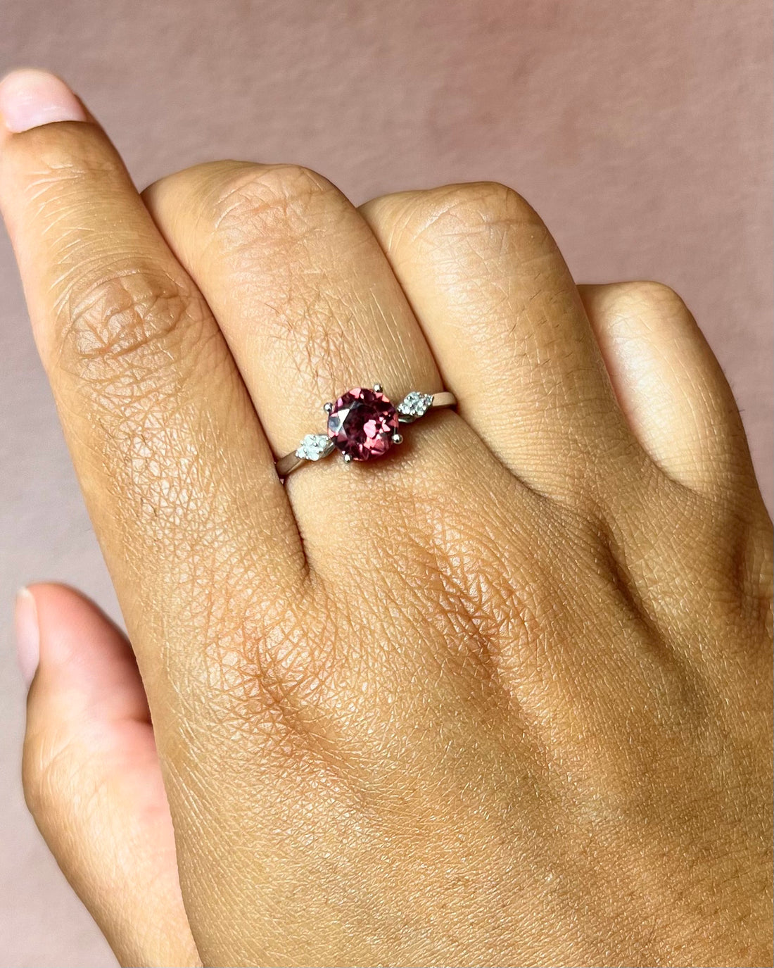 Bague Trilogie Zircon Naturel 1.75 carat &amp; Diamants "Pascaline"