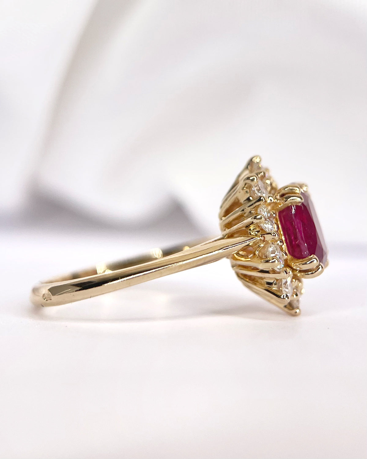 "Rosie" 1.39-carat Ruby &amp; 0.40-carat Diamond Daisy Ring
