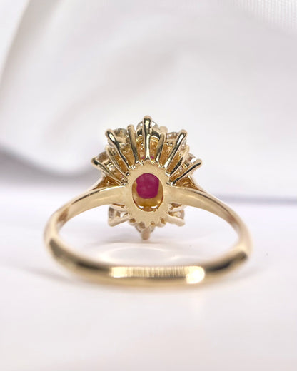 "Rosie" 1.39-carat Ruby &amp; 0.40-carat Diamond Daisy Ring