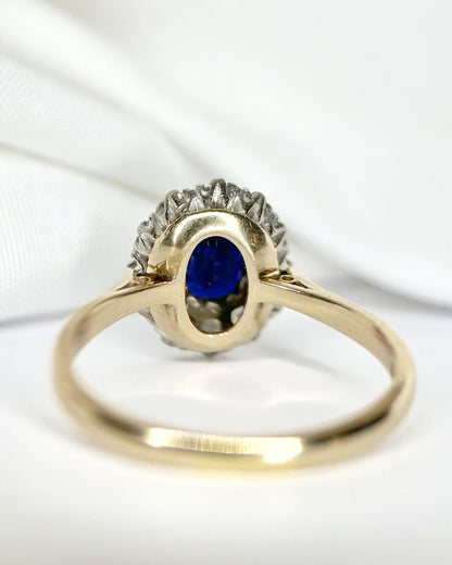 1.52-carat Sapphire Marguerite Ring &amp; Diamonds 4.22g "Vivienne"