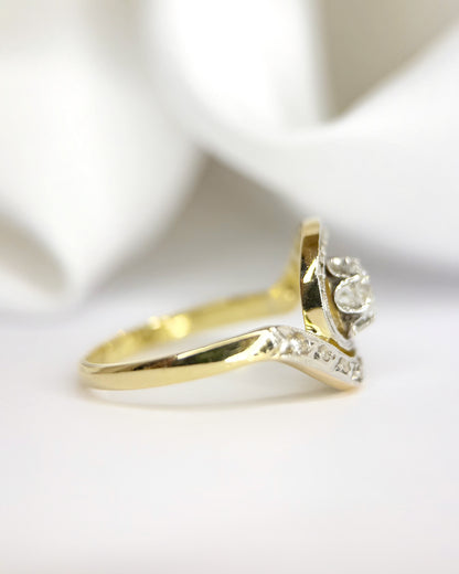 Bague Tourbillon Art-Nouveau Diamants 0.29 carat "Nessia"