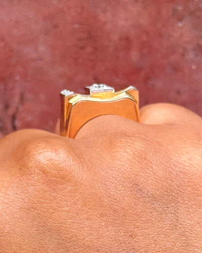 Cassie Tank Ring with 0.57-carat Diamonds &amp; 18-Carat Gold, 8.86 g