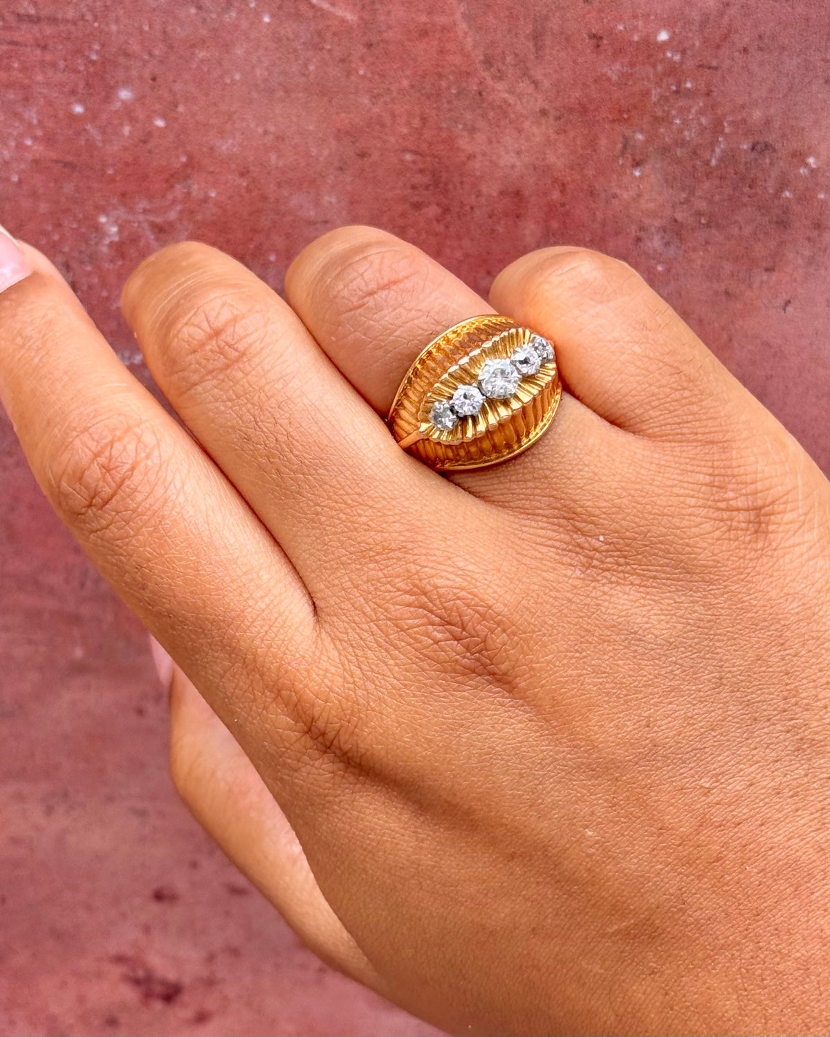 Lally Tank Ring with 1.03 Carats of Diamonds &amp; 18-Karat Gold, 9g