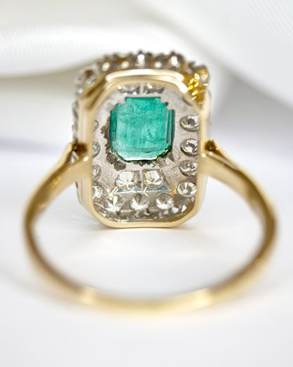 Bague Marguerite Émeraude 1 carat &amp; Diamants 1.32 carat "Félicie"