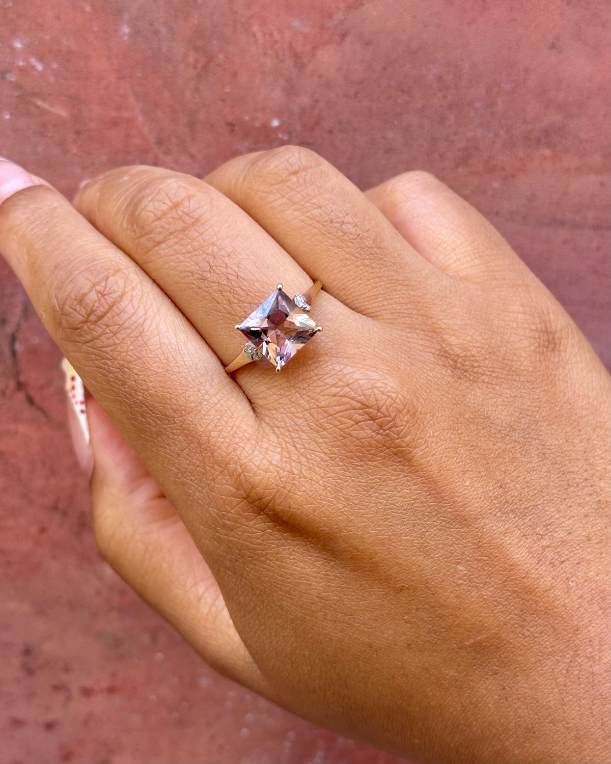 Bague Trilogie Amétrine 3.16 carat &amp; Diamants "Nayra"